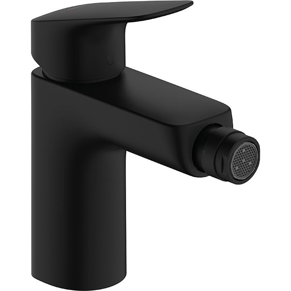 Hansgrohe Logis Einhebel-Bidetmischer 100 mit Zugstangen-Ablaufgarnitur Mattschwarz