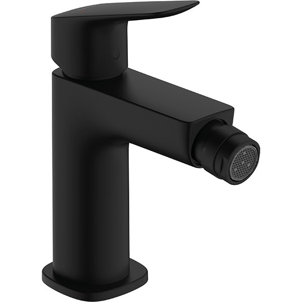 Hansgrohe Logis Einhebel-Bidetmischer 110 Fine mit Zugstangen-Ablaufgarnitur Mattschwarz