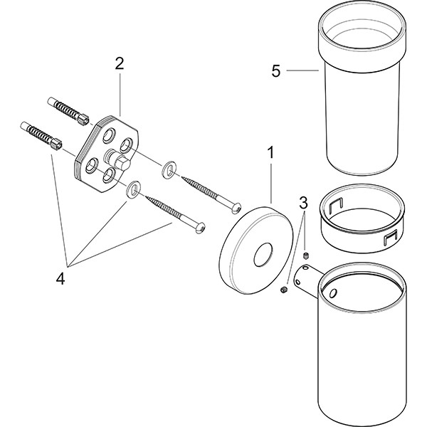 HG Zahnglas Logis brushed nickel mit Halter
