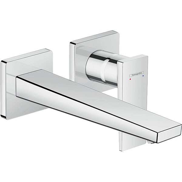 Hansgrohe 2-Loch Waschtischarmatur Unterputz Metropol F-Set langer Auslauf chrom
