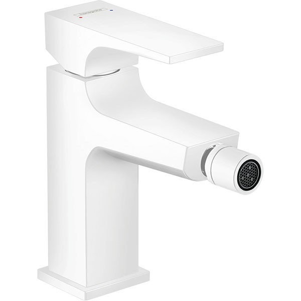 Hansgrohe Bidetmischer Metropol mit Push-Open Ablaufgarnitur mattweiss