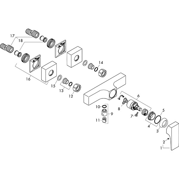 Hansgrohe Brausenmischer Aufputz Metropol brushed bronze 
