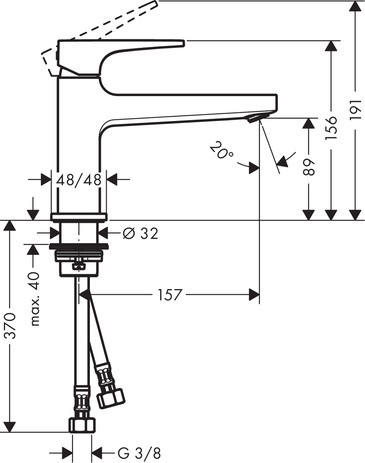 Hansgrohe Metropol Einhebel-Waschtischmischer 100 mit Bügelgriff und Push-Open Ablaufgarnitur, chrom 74502000