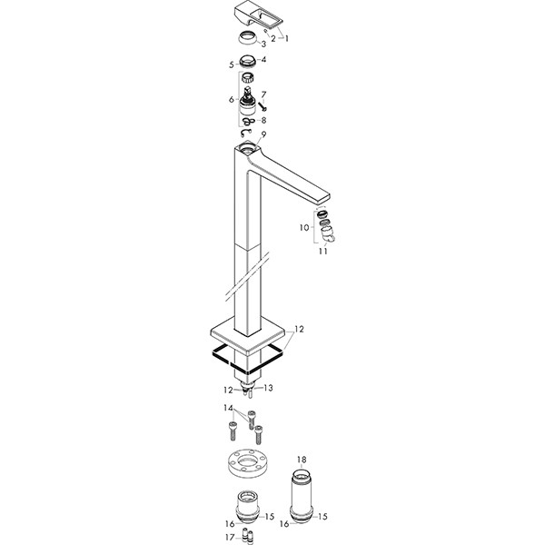 Hansgrohe Metropol Einhebel-Waschtischmischer bodenstehend mit Bügelgriff ohne Ablaufgarnitur, chrom 74530000