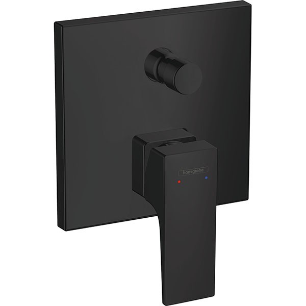 HG Wannenmischer Unterputz Metropol Fertigset mattschwarz