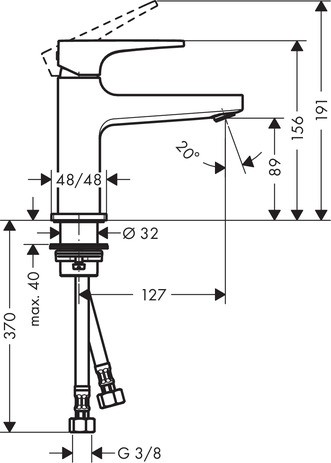 Hansgrohe Metropol Waschtischmischer 100 Chrom kurzer Auslauf mit Push-Open Ablaufgarn.