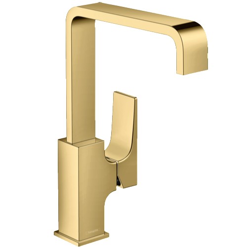 Hansgrohe Metropol Waschtischmischer 230 Polished Gold Optik Schwenkauslauf mit Push-Open Ablaufg.