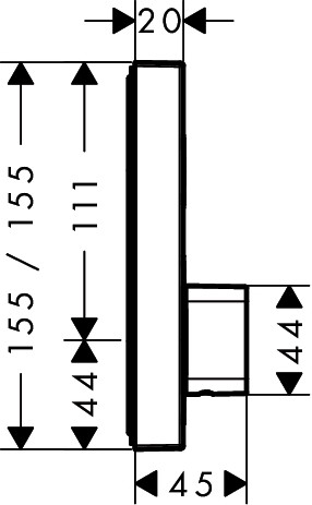 Hansgrohe Mischer, Unterputz, ShowerSelect, Fertigset, 1 Verbraucher, chrom