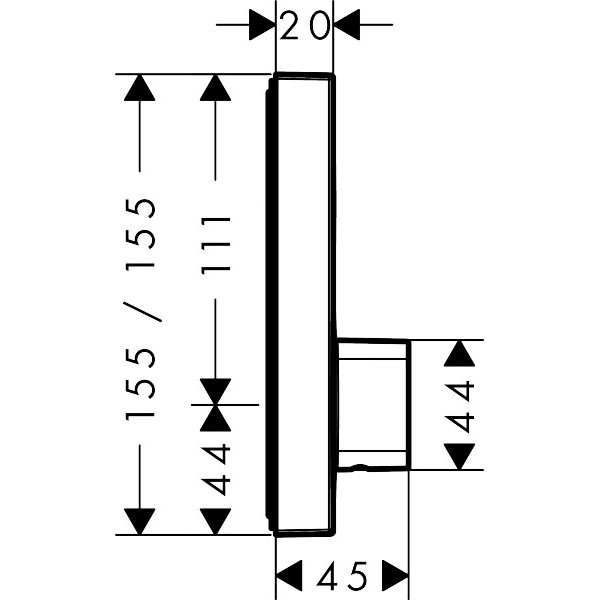 Hansgrohe Mischer, Unterputz, ShowerSelect, Fertigset, 1 Verbraucher, chrom