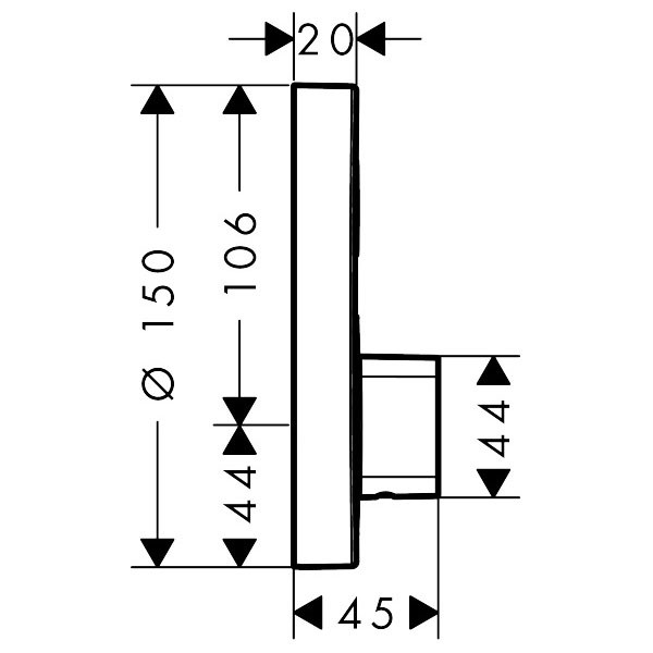 Hansgrohe Mischer, Unterputz, ShowerSelect S, Fertigset, 1 Verbraucher, chrom