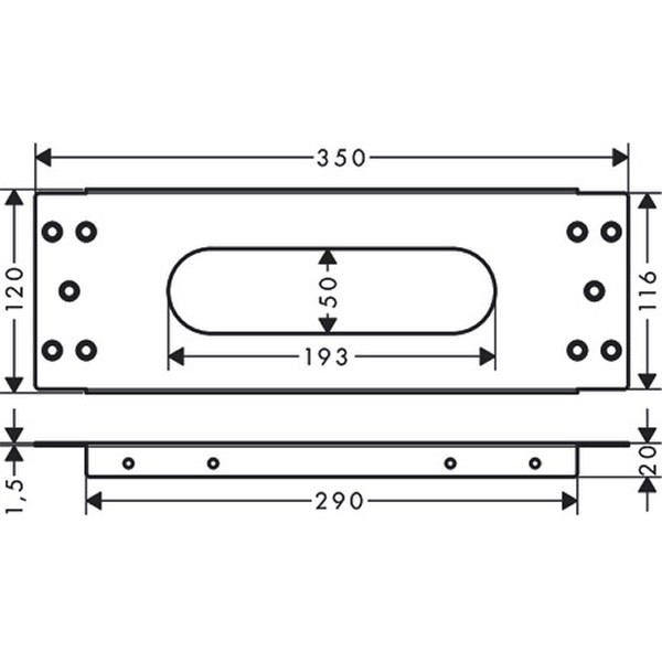 Hansgrohe Montageplatte Axor sBox Fliesenrand  