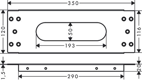 Hansgrohe Montageplatte Axor sBox Fliesenrand  