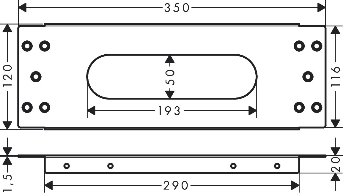 Hansgrohe Montageplatte Axor sBox Fliesenrand  