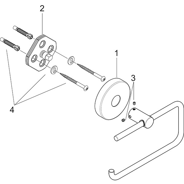 Hansgrohe Papierrollenhalter Logis chrom ohne Deckel