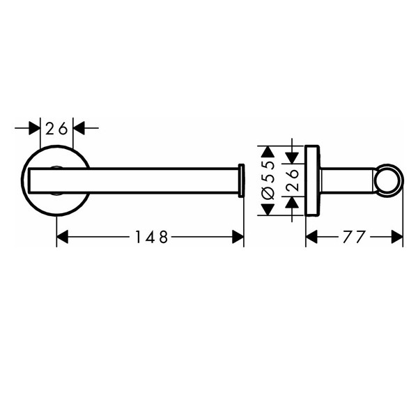 HG Papierrollenhalter Logis Universal chrom ohne Deckel