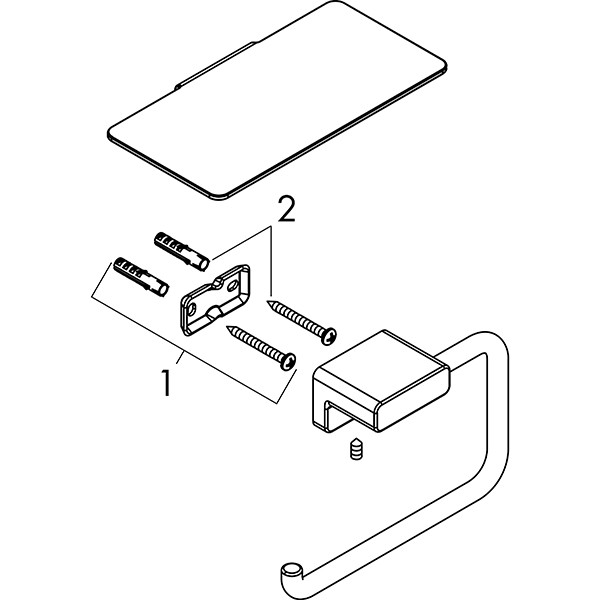 Hansgrohe Papierrollenhalter mit Ablage AddStoris chrom