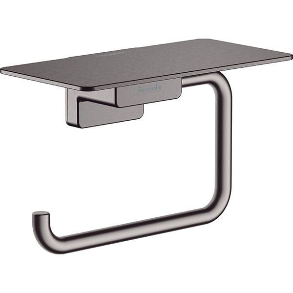 Hansgrohe Papierrollenhalter mit Ablage AddStoris brushed black chrome