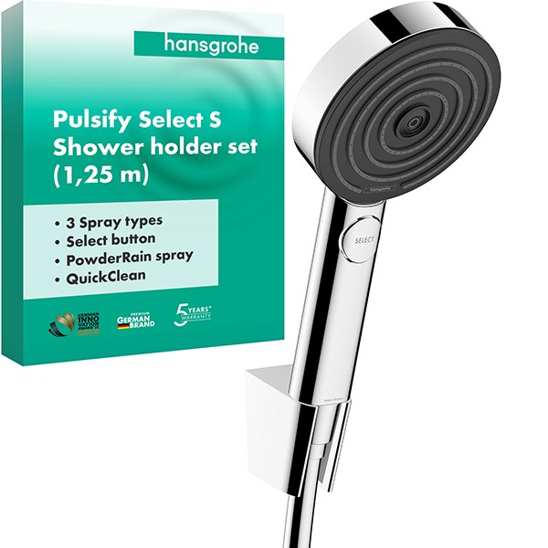 Hansgrohe Porterset Pulsify 105 3jet mit Brauseschlauch 1250mm chrom
