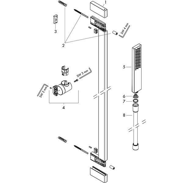 Hansgrohe Pulsify E Brauseset 100 1jet EcoSmart mit Brausestange 65 cm Mattschwarz