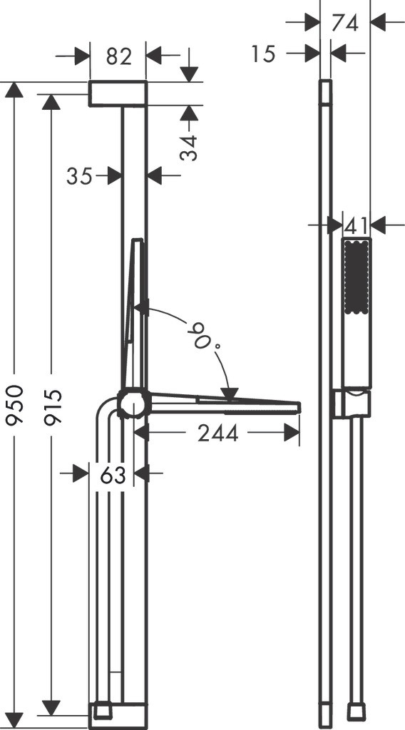 Hansgrohe Pulsify E Brauseset 100 1jet EcoSmart+ mit Brausestange 90 cm Mattweiß