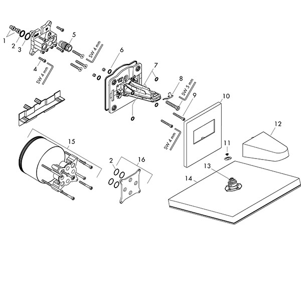 Hansgrohe Pulsify E Kopfbrause 260 2jet mit Wandanschluss Mattweiß
