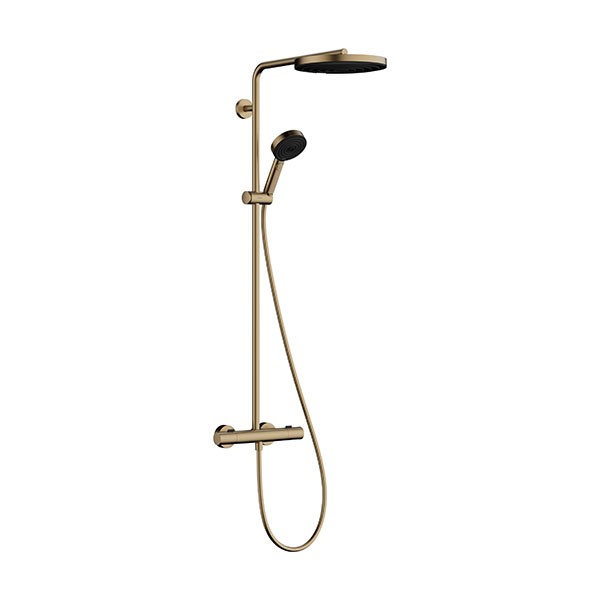 Hansgrohe Pulsify S Puro Showerpipe 260 1jet EcoSmart mit Ecostat Fine und Handbrause 3jet Brushed Bronze
