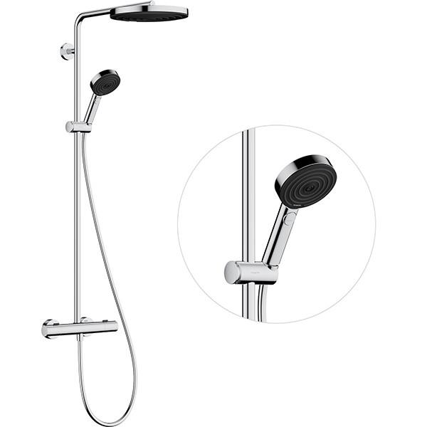 Hansgrohe Pulsify S Puro Showerpipe 260 1jet mit Ecostat Fine und Handbrause 3jet Chrom