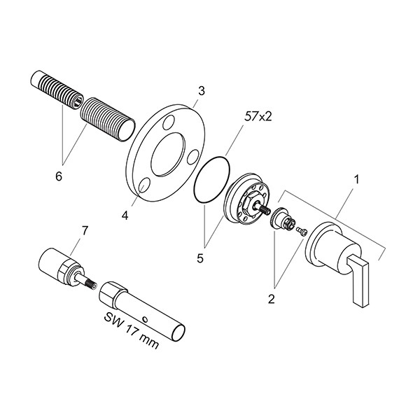 Hansgrohe Quattro Axor Citterio Fertigset chrom mit Hebelgriffen