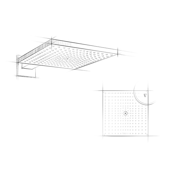 Hansgrohe Raindance E Kopfbrause 300 1jet EcoSmart 9 l/min mit Brausearm, crhom 26239000