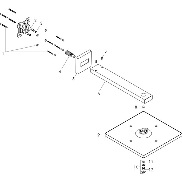 Hansgrohe Raindance E Kopfbrause 300 1jet EcoSmart 9 l/min mit Brausearm, crhom 26239000