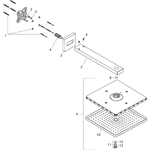 Hansgrohe Kopfbrause Raindance E 300 1jet m.Brausearm 390mm brushed bronze