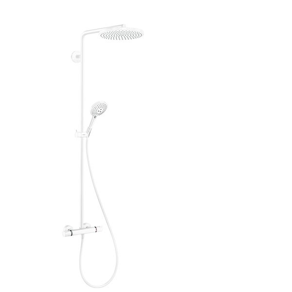 Hansgrohe Raindance Select S Showerpipe 240 1jet PowderRain mit Thermostat, weiß matt 27633700
