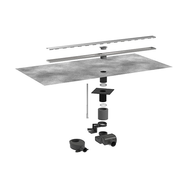 Hansgrohe RainDrain Allround Komplettset Duschrinne 900 für Standard-/flache Installation Edelstahl gebürstet