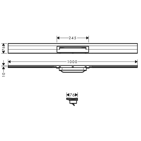 HG RainDrain Flex Duschrinne 1000 mm kürzbar für Wandmontage MW