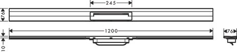 Hansgrohe RainDrain Flex Duschrinne 1200 mm kürzbar für Wandmontage MSW
