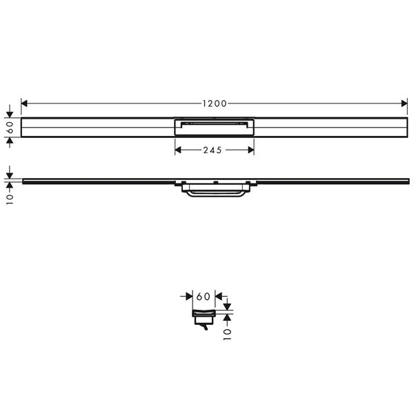 Hansgrohe RainDrain Flex Duschrinne 1200 mm kürzbar zur freien Montage brushed black chrome