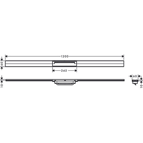 Hansgrohe RainDrain Flex Duschrinne 1200 mm kürzbar zur freien Montage brushed black chrome
