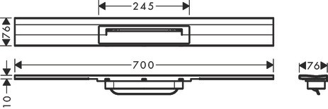 Hansgrohe RainDrain Flex Duschrinne 700 mm kürzbar für Wandmontage BST
