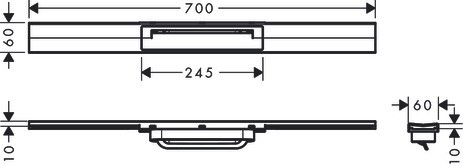 Hansgrohe RainDrain Flex Duschrinne 700 mm kürzbar zur freien Montage MW