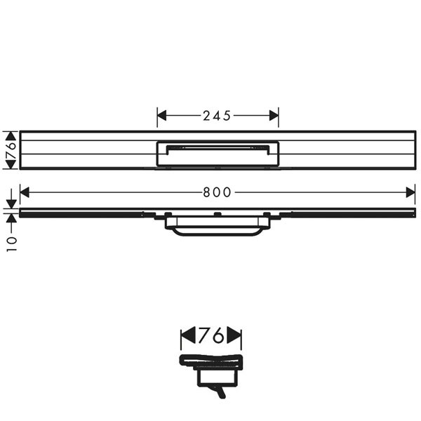 HG RainDrain Flex Duschrinne 800 mm kürzbar für Wandmontage BBR