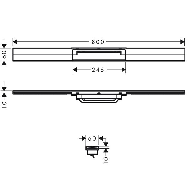 HG RainDrain Flex Duschrinne 800 mm kürzbar zur freien Montage chrom