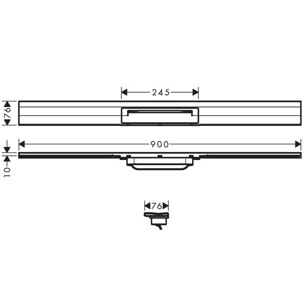 HG RainDrain Flex Duschrinne 900 mm kürzbar für Wandmontage MSW