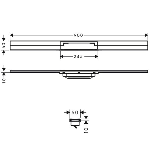 Hansgrohe RainDrain Flex Duschrinne 900 mm kürzbar zur freien Montage MSW