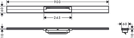 Hansgrohe RainDrain Flex Duschrinne 900 mm kürzbar zur freien Montage MW