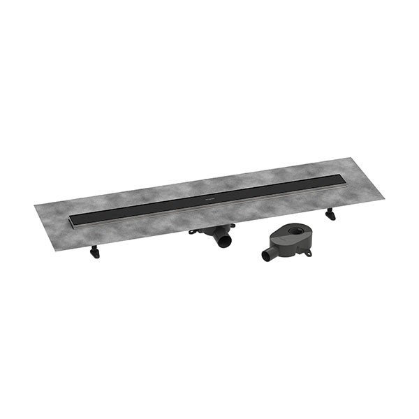 Hansgrohe RainDrain Go Komplettset Duschrinne 1000 rückseitig befliesbar für Standard-/flache Installation Mattschwarz
