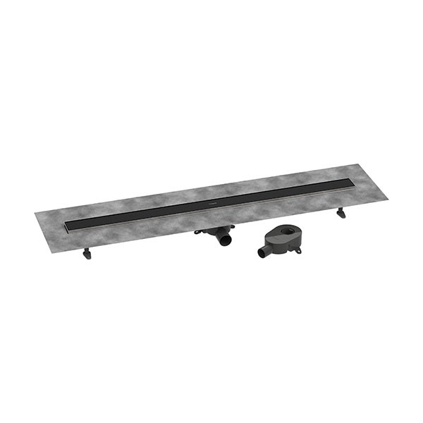 Hansgrohe RainDrain Go Komplettset Duschrinne 1200 rückseitig befliesbar für Standard-/flache Installation Mattschwarz