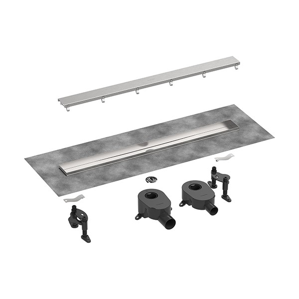 Hansgrohe RainDrain Go Komplettset Duschrinne 600 rückseitig befliesbar für Standard-/flache Installation Mattschwarz