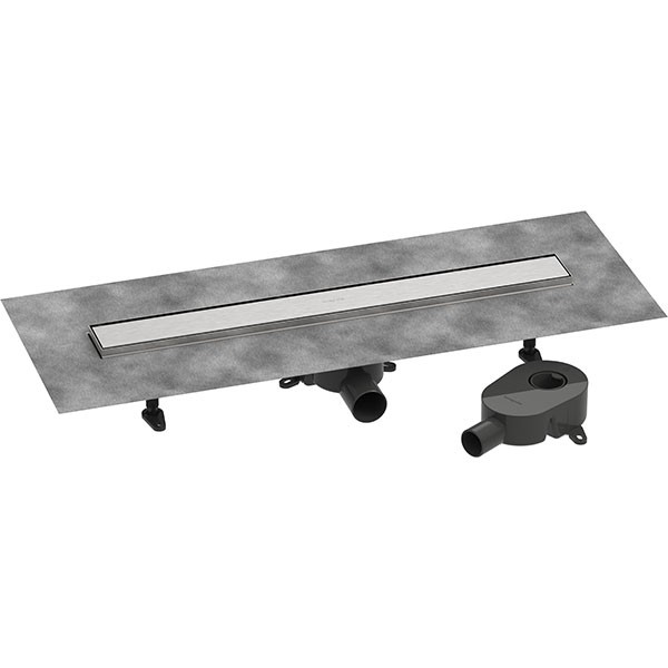 Hansgrohe RainDrain Go Komplettset Duschrinne 700 rückseitig befliesbar für Standard-/flache Installation Edelstahl gebürstet