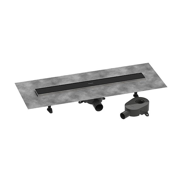 Hansgrohe RainDrain Go Komplettset Duschrinne 700 rückseitig befliesbar für Standard-/flache Installation Mattschwarz