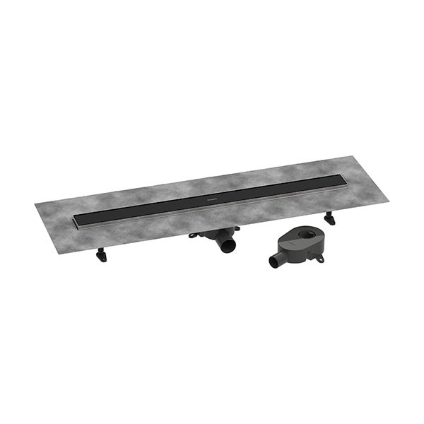 Hansgrohe RainDrain Go Komplettset Duschrinne 900 rückseitig befliesbar für Standard-/flache Installation Mattschwarz